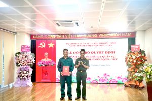 CÔNG TY NHIỆT ĐIỆN SƠN ĐỘNG – TKV TỔ CHỨC THÀNH CÔNG LỄ CÔNG BỐ QUYẾT ĐỊNH THÀNH LẬP VÀ BỔ NHIỆM CÁN BỘ BAN CHỈ HUY QUÂN SỰ CÔNG TY